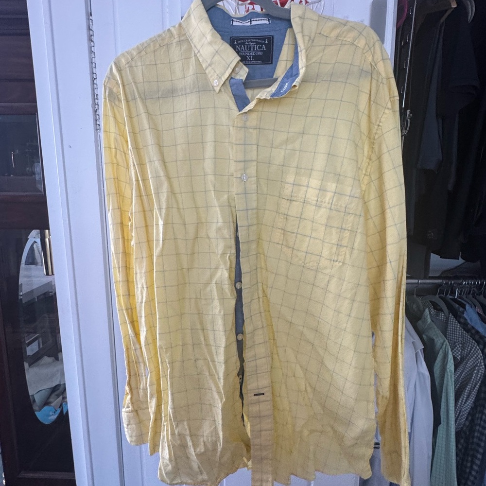 Nautica Yellow Plaid Shirt